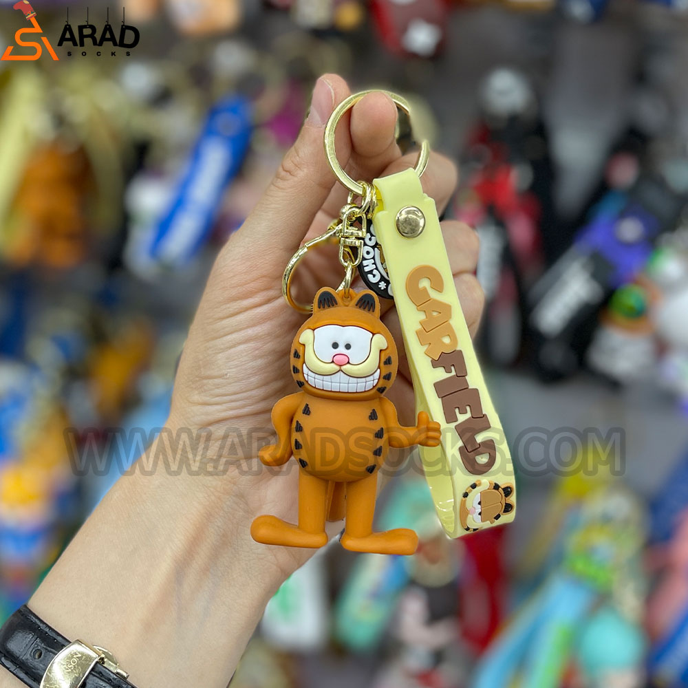 جاکلیدی سیلیکونی طرح گربه گارفیلد
