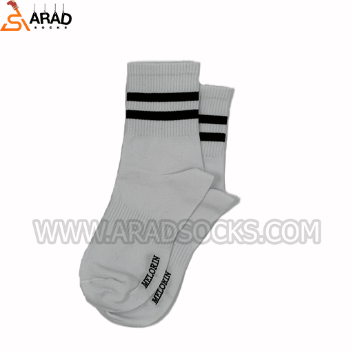 جوراب ساقدار دوخط سفید