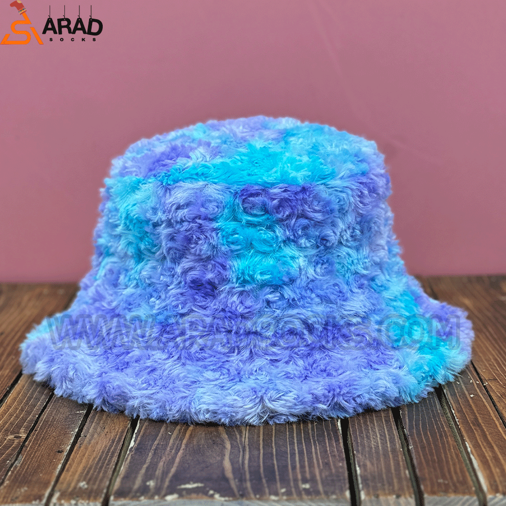 کلاه باکت پشمی آبی یاسی