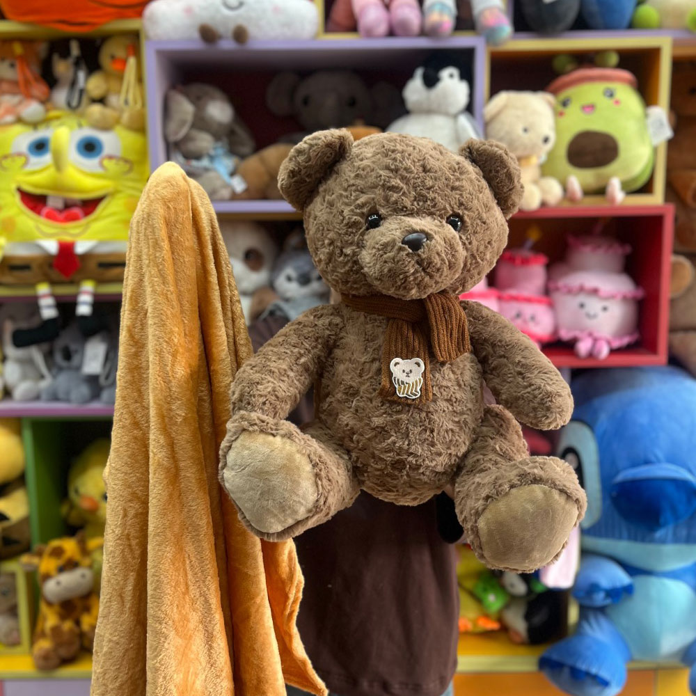 عروسک پتو بالشتی خرس نشسته